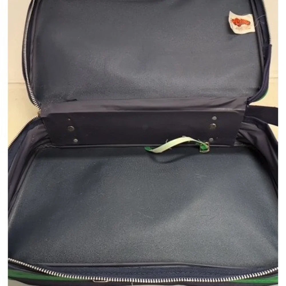 Vintage Snoopy Flying Ace Aviva Travel Case Peanuts Red Baron Navy Blue Bag 1965
